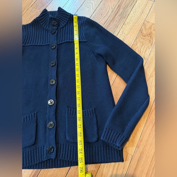 Lands End Drifter Button Cardigan Navy Blue Sweater Anchor Button Women’s Size S - Picture 11 of 15